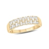 Thumbnail Image 1 of 1/2 CT. T.W. Baguette and Round Diamond Alternating Rows Anniversary Ring in 10K Gold