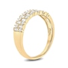 Thumbnail Image 2 of 1/2 CT. T.W. Baguette and Round Diamond Alternating Rows Anniversary Ring in 10K Gold