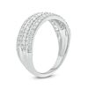 Thumbnail Image 2 of 1/2 CT. T.W. Baguette and Round Diamond Slant Stripe Anniversary Band in 10K White Gold