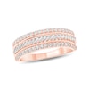 Thumbnail Image 1 of 1/2 CT. T.W. Baguette and Round Diamond Slant Stripe Anniversary Band in 10K Rose Gold