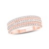 Thumbnail Image 0 of 1/2 CT. T.W. Baguette and Round Diamond Slant Stripe Anniversary Band in 10K Rose Gold