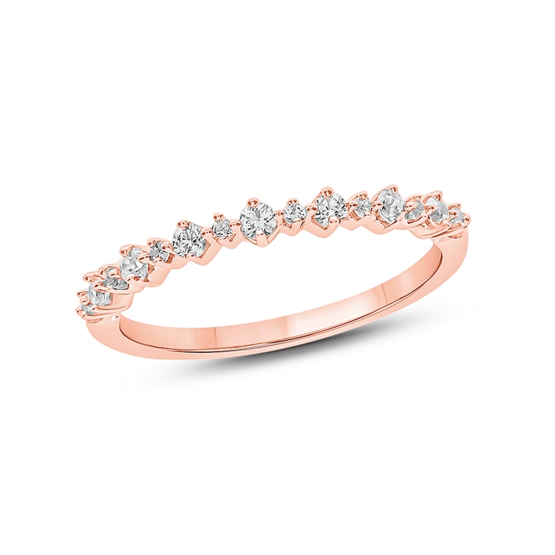 Main Image 1 of 1/4 CT. T.W. Diamond Stack Anniversary Band in 10K Rose Gold