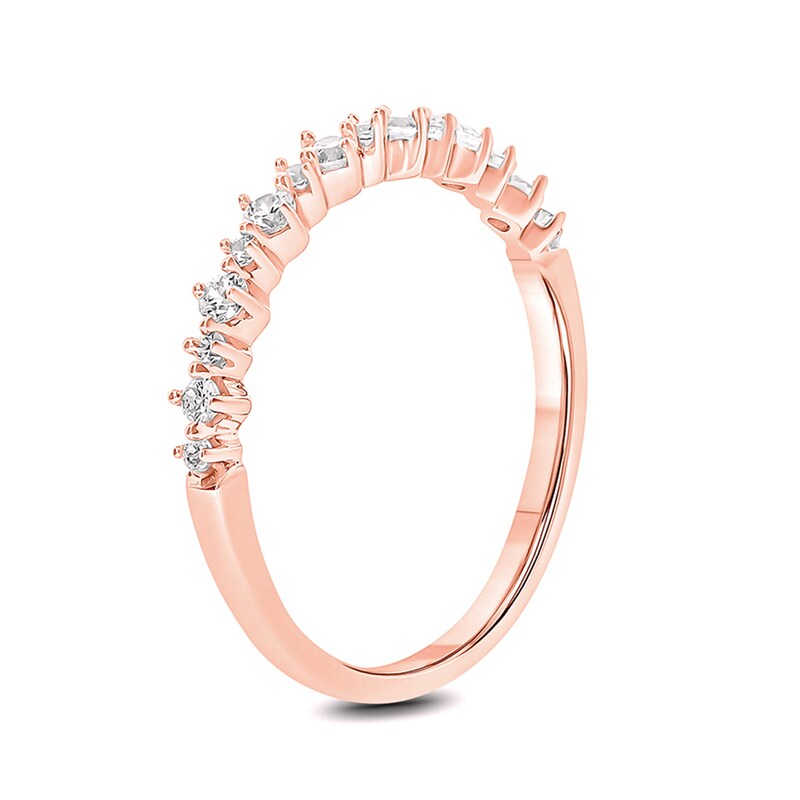 Main Image 2 of 1/4 CT. T.W. Diamond Stack Anniversary Band in 10K Rose Gold