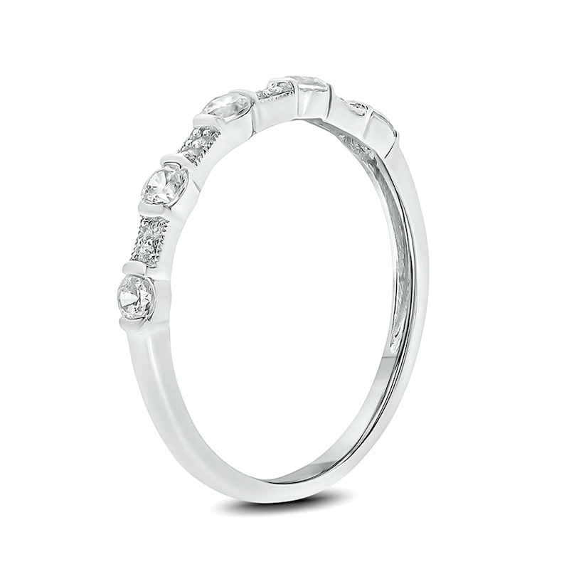 1/3 CT. T.W. Diamond Vintage-Style Stack Anniversary Band in 10K White Gold