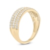 1/2 CT. T.W. Baguette and Round Diamond Slant Stripe Anniversary Band in 10K Gold