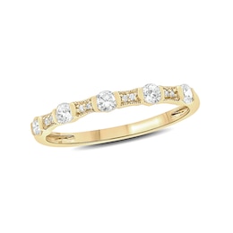 1/3 CT. T.W. Diamond Vintage-Style Stack Anniversary Band in 10K Gold
