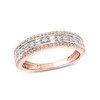 Thumbnail Image 1 of 1/2 CT. T.W. Baguette and Round Diamond Vintage-Style Anniversary Band in 10K Rose Gold