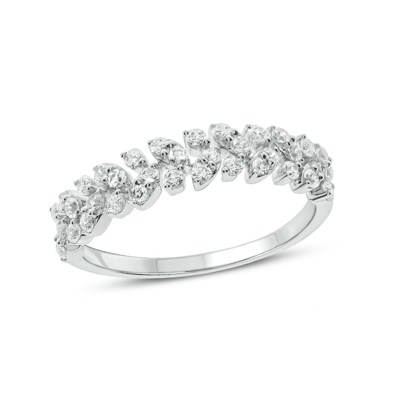 Main Image 1 of 1/2 CT. T.W. Diamond Leafy Vine Anniversary Ring in 10K White Gold