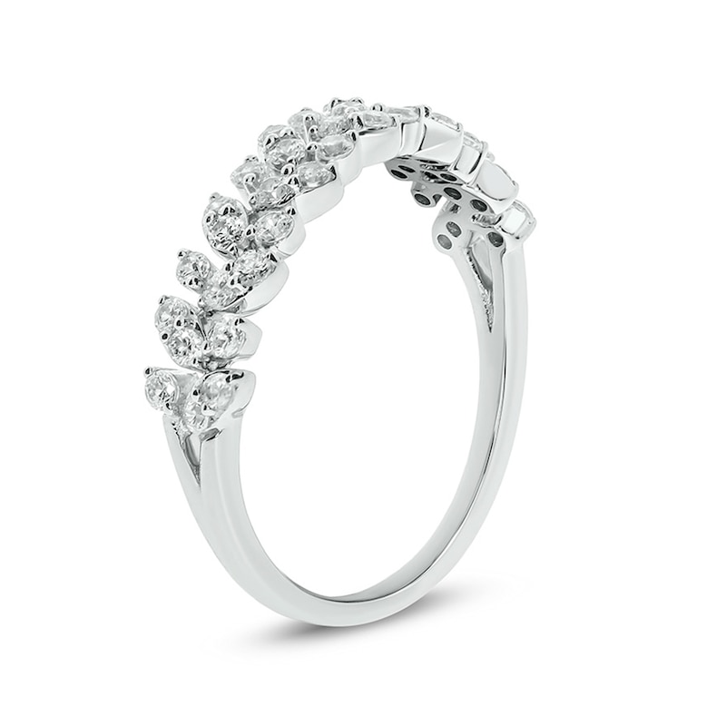 Main Image 2 of 1/2 CT. T.W. Diamond Leafy Vine Anniversary Ring in 10K White Gold