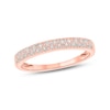 Thumbnail Image 1 of 1/5 CT. T.W. Baguette and Round Diamond Double Row Anniversary Band in 10K Rose Gold