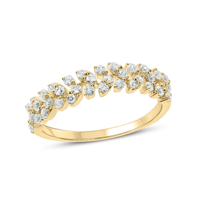 Main Image 1 of 1/2 CT. T.W. Diamond Leafy Vine Anniversary Ring in 10K Gold