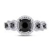 Thumbnail Image 4 of 2 CT. T.W. Enhanced Black and White Diamond Frame Five Stone Engagement Ring in 10K White Gold