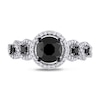 Thumbnail Image 3 of 2 CT. T.W. Enhanced Black and White Diamond Frame Five Stone Engagement Ring in 10K White Gold