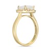8.0mm Cushion-Cut Opal and 1/5 CT. T.W. Diamond Ornate Frame Ring in 10K Gold
