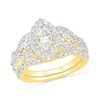 Thumbnail Image 0 of 1-1/2 CT. T.W. Marquise Diamond Frame Vintage-Style Bridal Set in 10K Gold