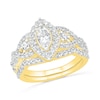 Thumbnail Image 1 of 1-1/2 CT. T.W. Marquise Diamond Frame Vintage-Style Bridal Set in 10K Gold