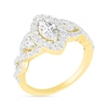 Thumbnail Image 3 of 1-1/2 CT. T.W. Marquise Diamond Frame Vintage-Style Bridal Set in 10K Gold