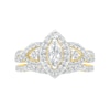 Thumbnail Image 4 of 1-1/2 CT. T.W. Marquise Diamond Frame Vintage-Style Bridal Set in 10K Gold