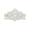 Thumbnail Image 3 of 1-1/2 CT. T.W. Marquise Diamond Frame Vintage-Style Bridal Set in 10K Gold