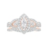 Thumbnail Image 4 of 1-1/2 CT. T.W. Marquise Diamond Frame Vintage-Style Bridal Set in 10K Rose Gold
