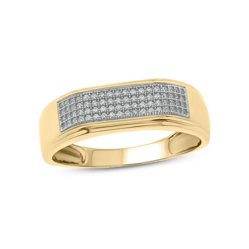 Main Image 1 of 1/3 CT. T.W. Diamond Squared Wedding Band in 10K Gold