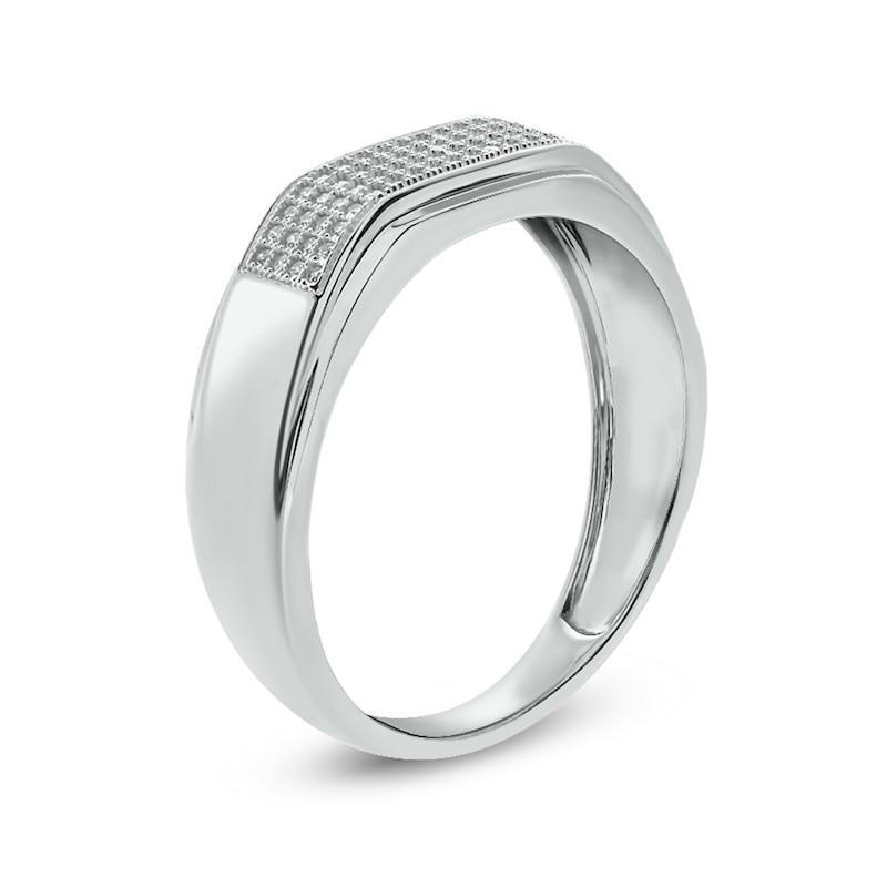 Main Image 2 of 1/3 CT. T.W. Diamond Squared Wedding Band in 10K White Gold