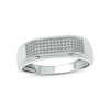 Thumbnail Image 1 of Men's 1/3 CT. T.W. Diamond Squared Wedding Band in 14K White Gold