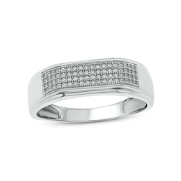 1/3 CT. T.W. Diamond Squared Wedding Band in 14K White Gold