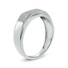 Thumbnail Image 2 of Men's 1/3 CT. T.W. Diamond Squared Wedding Band in 14K White Gold