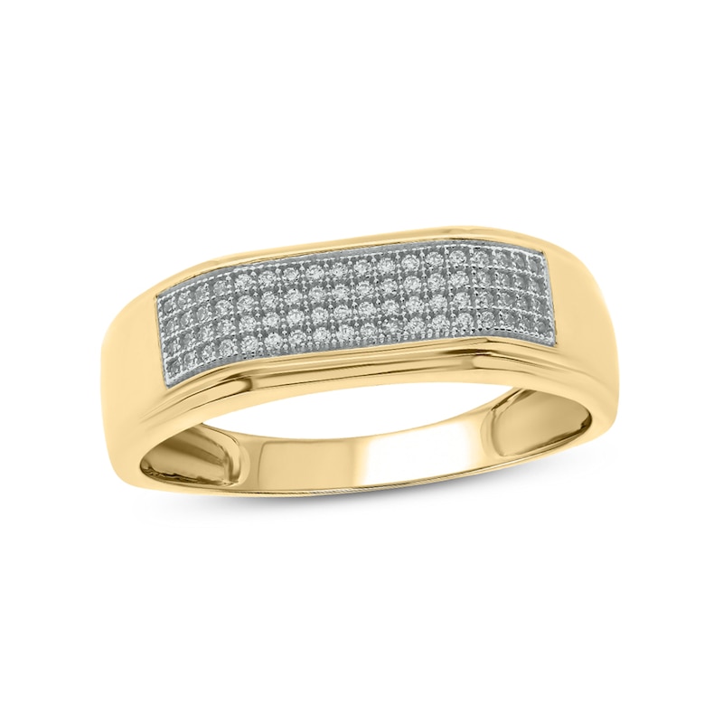 Main Image 1 of 1/3 CT. T.W. Diamond Squared Wedding Band in 14K Gold