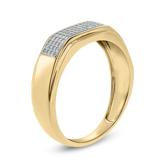 1/3 CT. T.w. Diamond Squared Wedding Band in 14K Gold