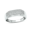 Thumbnail Image 1 of Men's 3/8 CT. T.W. Diamond Rectangular Wedding Band in 10K White Gold