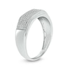 Thumbnail Image 2 of Men's 3/8 CT. T.W. Diamond Rectangular Wedding Band in 10K White Gold