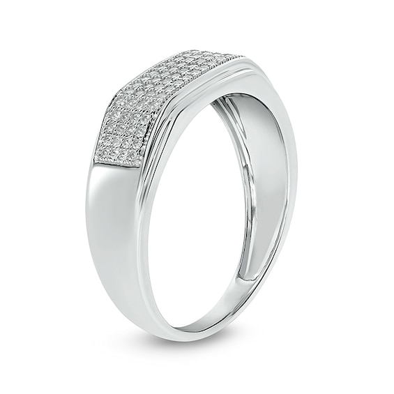 3/8 CT. T.w. Diamond Rectangular Wedding Band in 10K White Gold