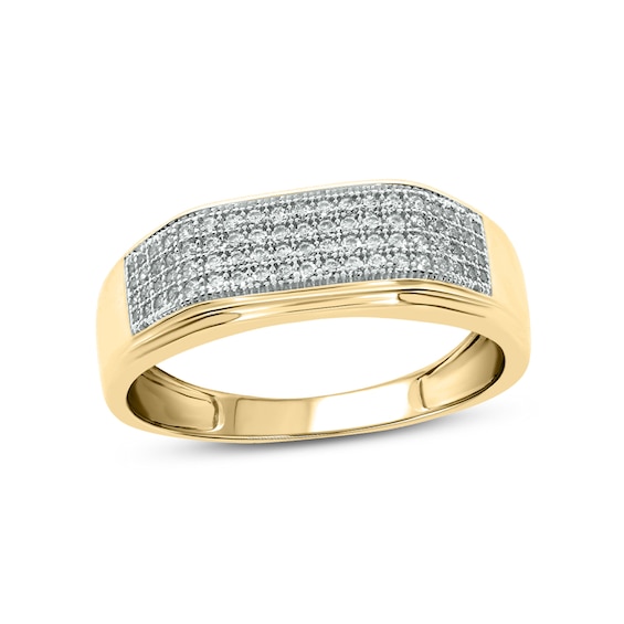 3/8 CT. T.w. Diamond Rectangular Wedding Band in 10K Gold