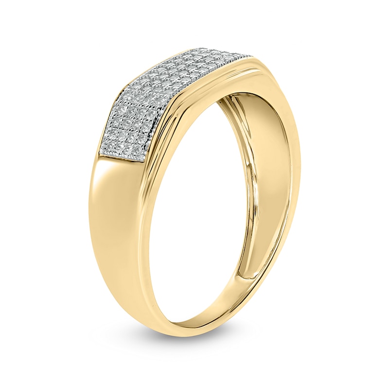 Main Image 2 of 3/8 CT. T.W. Diamond Rectangular Wedding Band in 10K Gold