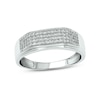Thumbnail Image 1 of 3/8 CT. T.W. Diamond Rectangular Wedding Band in 14K White Gold