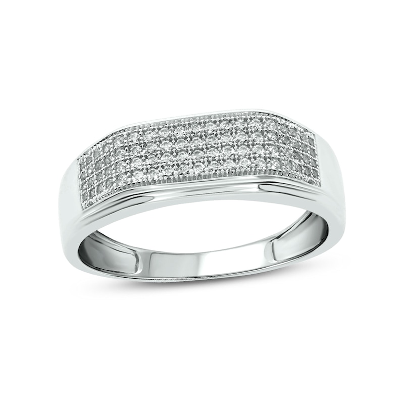 Main Image 1 of 3/8 CT. T.W. Diamond Rectangular Wedding Band in 14K White Gold
