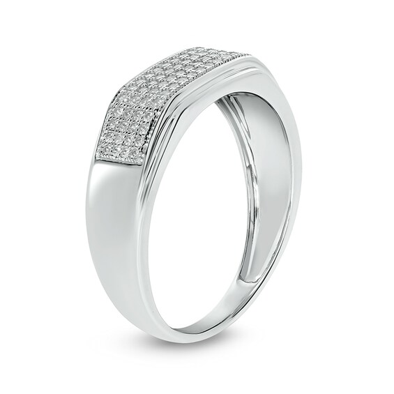 3/8 CT. T.w. Diamond Rectangular Wedding Band in 14K White Gold