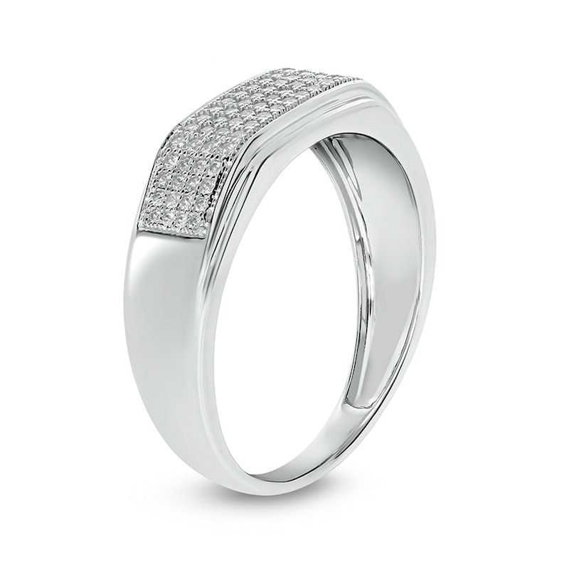 Main Image 2 of 3/8 CT. T.W. Diamond Rectangular Wedding Band in 14K White Gold