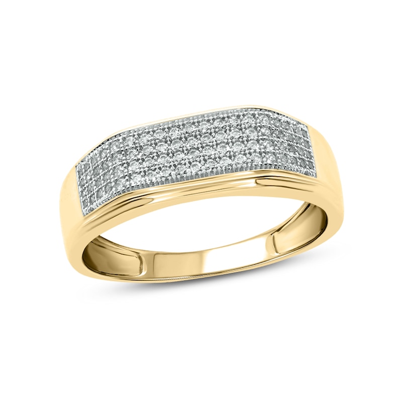Main Image 1 of 3/8 CT. T.W. Diamond Rectangular Wedding Band in 14K Gold