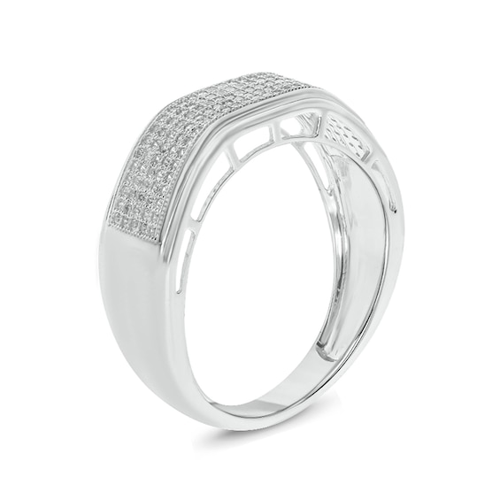 1/2 CT. T.w. Diamond Multi-Row Wedding Band in 10K White Gold