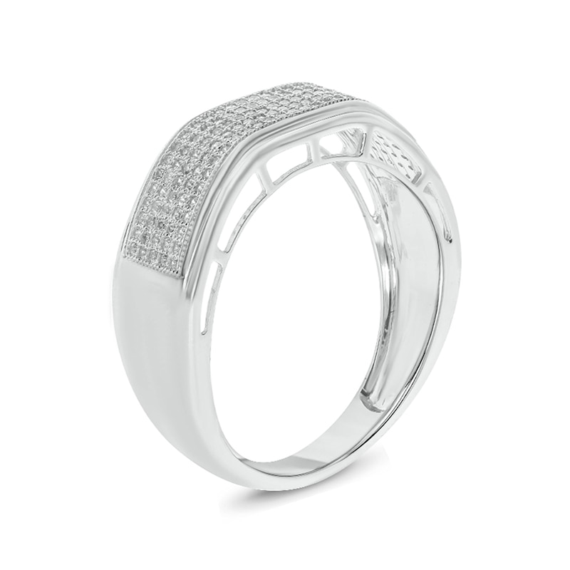 Main Image 2 of 1/2 CT. T.W. Diamond Multi-Row Wedding Band in 10K White Gold