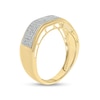 Thumbnail Image 2 of 1/2 CT. T.W. Diamond Multi-Row Wedding Band in 10K Gold