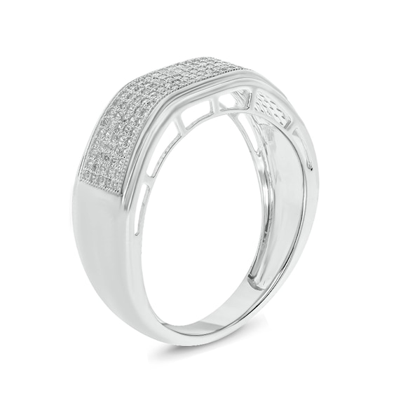 1/2 CT. T.w. Diamond Multi-Row Wedding Band in 14K White Gold