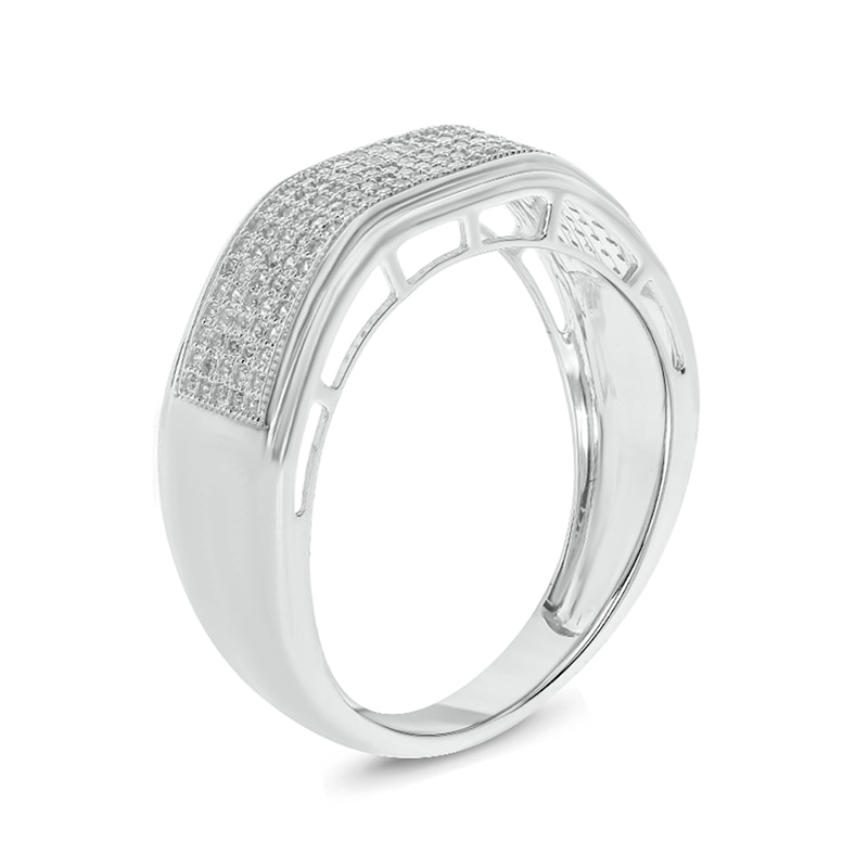 Main Image 2 of 1/2 CT. T.W. Diamond Multi-Row Wedding Band in 14K White Gold