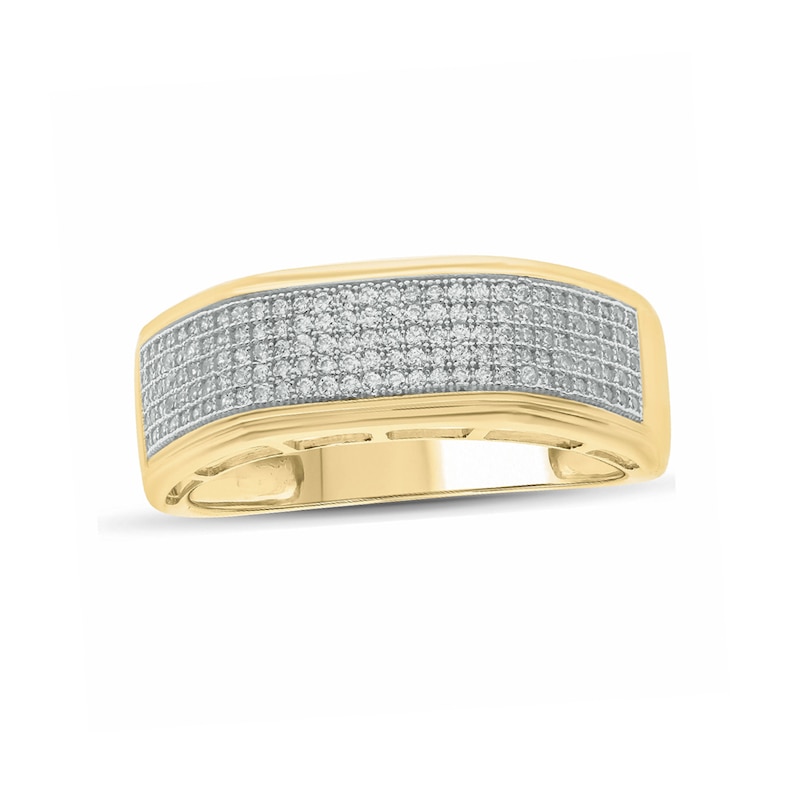 Main Image 1 of 1/2 CT. T.W. Diamond Multi-Row Wedding Band in 14K Gold