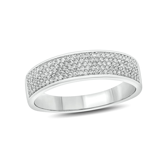 1/2 CT. T.w. Diamond Multi-Row Wedding Band in 10K White Gold