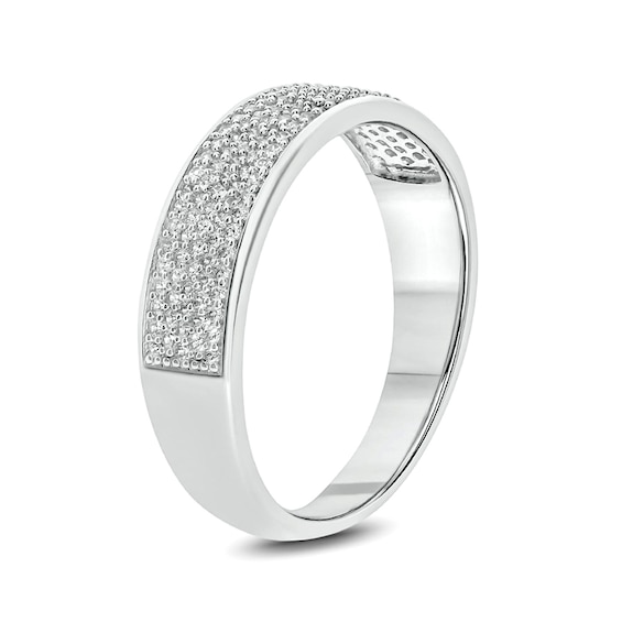 Men's 1/2 CT. T.w. Diamond Multi-Row Wedding Band in 10K White Gold