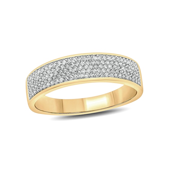 1/2 CT. T.w. Diamond Multi-Row Wedding Band in 10K Gold